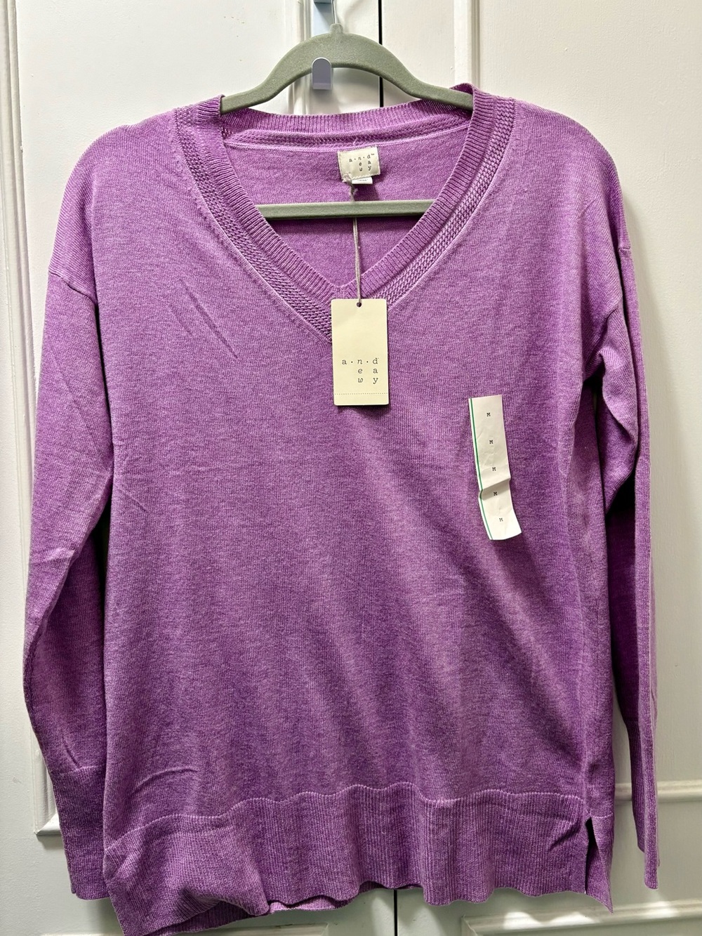 a new day Purple V-Neck Long Sleeve Sweater